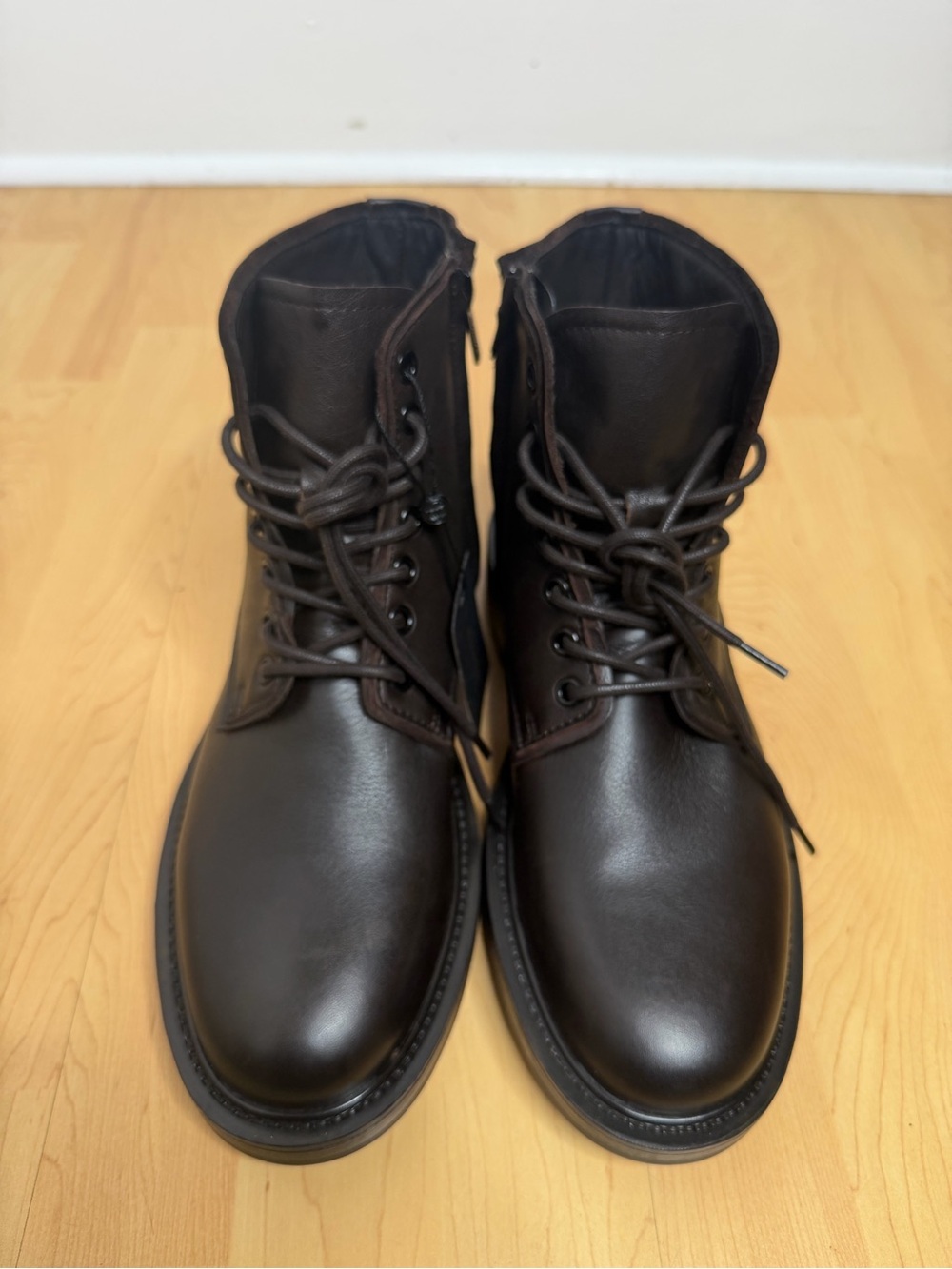 Massimo Dutti Men’s Leather Lace Up Ankle Boots Brown US 8 EU 41 NWT